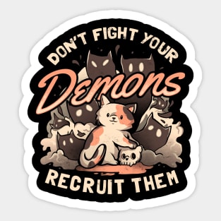 Recruit Your Demons - Cute Evil Cat Gift Sticker